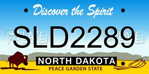 SLD2289 North Dakota License Plate