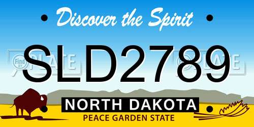 SLD2789 North Dakota License Plate