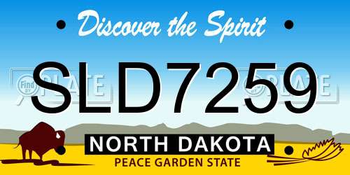 SLD7259 North Dakota License Plate
