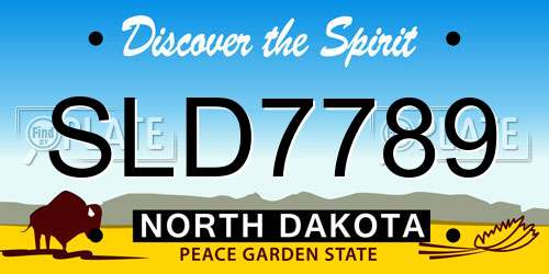SLD7789 North Dakota License Plate