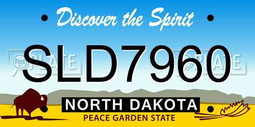 SLD7960 North Dakota License Plate