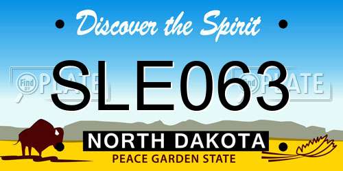 SLE063 North Dakota License Plate