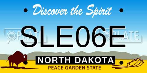 SLE06E North Dakota License Plate