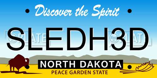 SLEDH3D North Dakota License Plate