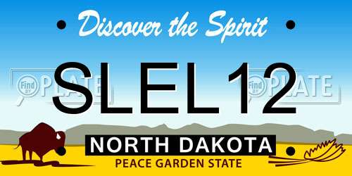 SLEL12 North Dakota License Plate