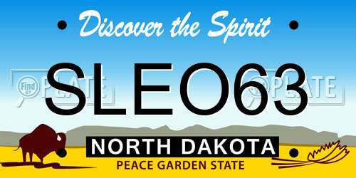 SLEO63 North Dakota License Plate