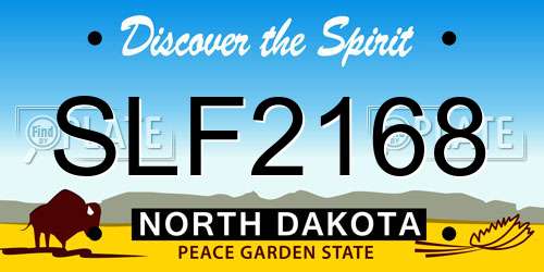 SLF2168 North Dakota License Plate