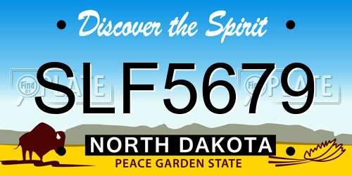 SLF5679 North Dakota License Plate