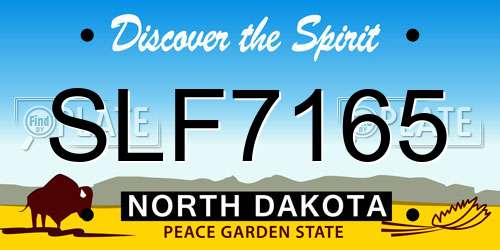 SLF7165 North Dakota License Plate