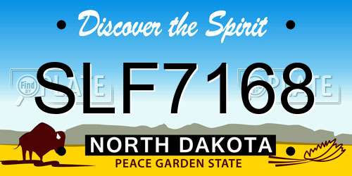 SLF7168 North Dakota License Plate