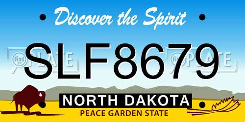 SLF8679 North Dakota License Plate