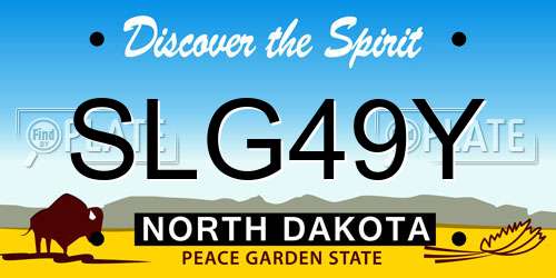 SLG49Y North Dakota License Plate