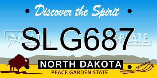 SLG687 North Dakota License Plate