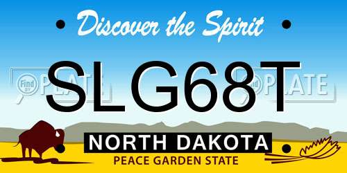 SLG68T North Dakota License Plate
