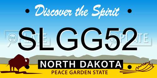 SLGG52 North Dakota License Plate