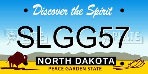 SLGG57 North Dakota License Plate