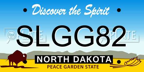 SLGG82 North Dakota License Plate