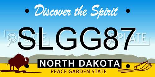 SLGG87 North Dakota License Plate