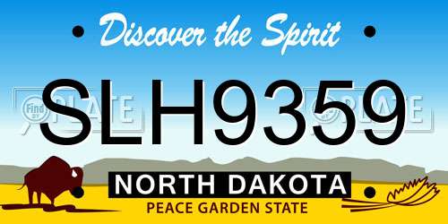 SLH9359 North Dakota License Plate