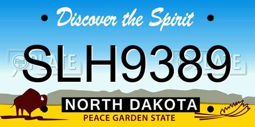 SLH9389 North Dakota License Plate