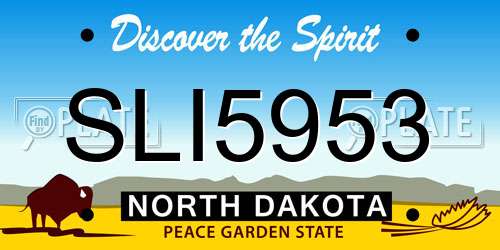SLI5953 North Dakota License Plate