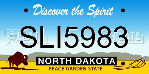 SLI5983 North Dakota License Plate