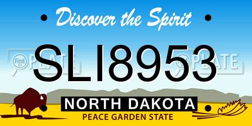 SLI8953 North Dakota License Plate