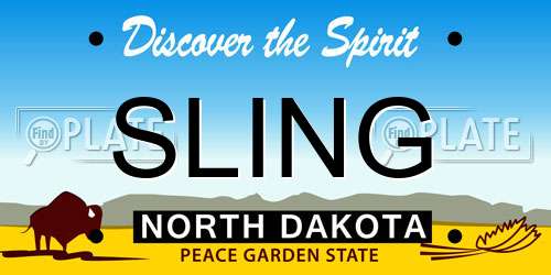 SLING North Dakota License Plate
