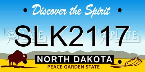 SLK2117 North Dakota License Plate