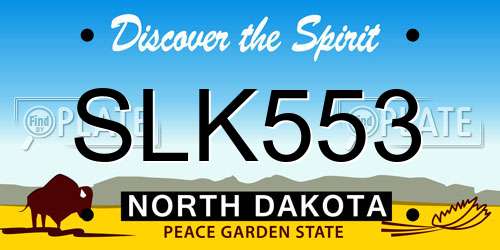 SLK553 North Dakota License Plate