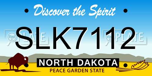 SLK7112 North Dakota License Plate