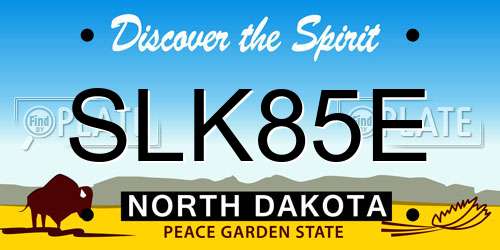 SLK85E North Dakota License Plate