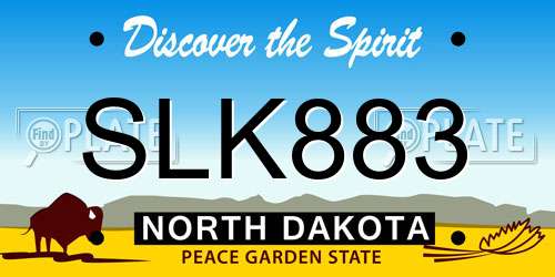 SLK883 North Dakota License Plate