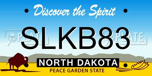 SLKB83 North Dakota License Plate