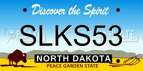 SLKS53 North Dakota License Plate