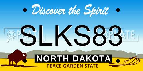 SLKS83 North Dakota License Plate