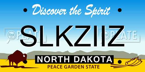 SLKZIIZ North Dakota License Plate