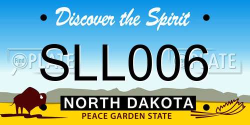 SLL006 North Dakota License Plate