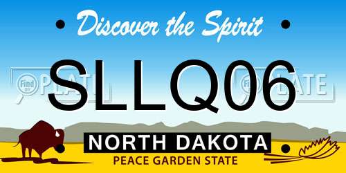 SLLQ06 North Dakota License Plate