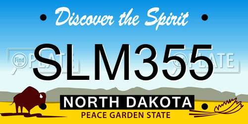 SLM355 North Dakota License Plate
