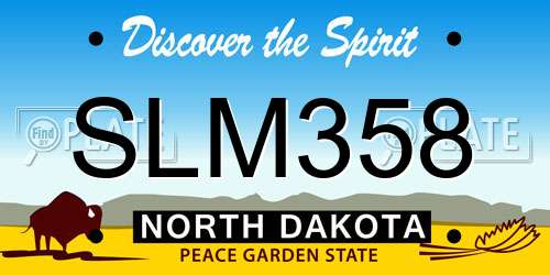SLM358 North Dakota License Plate