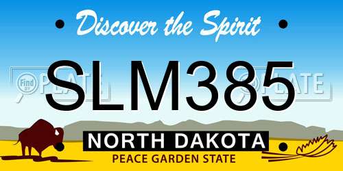 SLM385 North Dakota License Plate