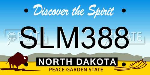 SLM388 North Dakota License Plate