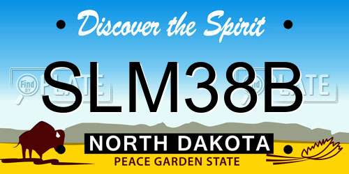 SLM38B North Dakota License Plate