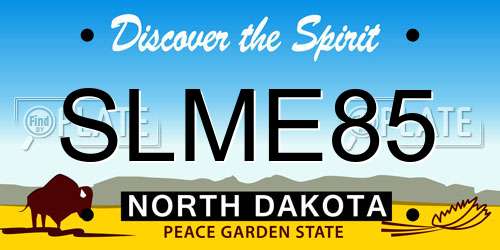 SLME85 North Dakota License Plate