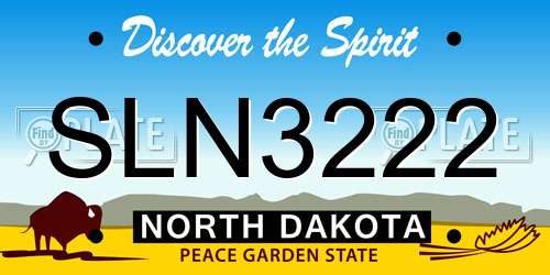 SLN3222 North Dakota License Plate