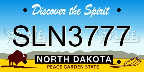 SLN3777 North Dakota License Plate
