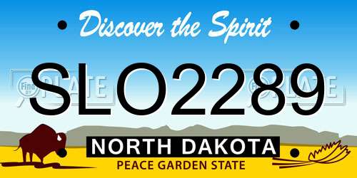 SLO2289 North Dakota License Plate