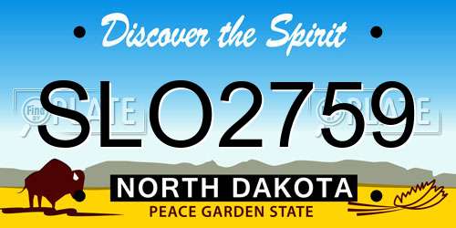 SLO2759 North Dakota License Plate