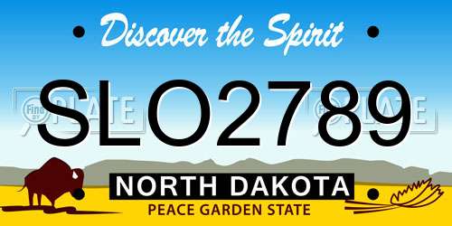 SLO2789 North Dakota License Plate